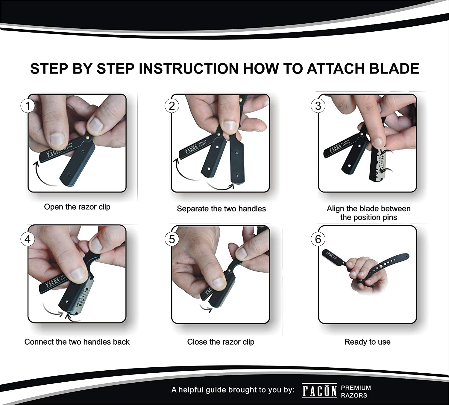 100 BLADES +  Professional Classic Straight Edge Barber Razor - Salon Quality Cut Throat Shavette